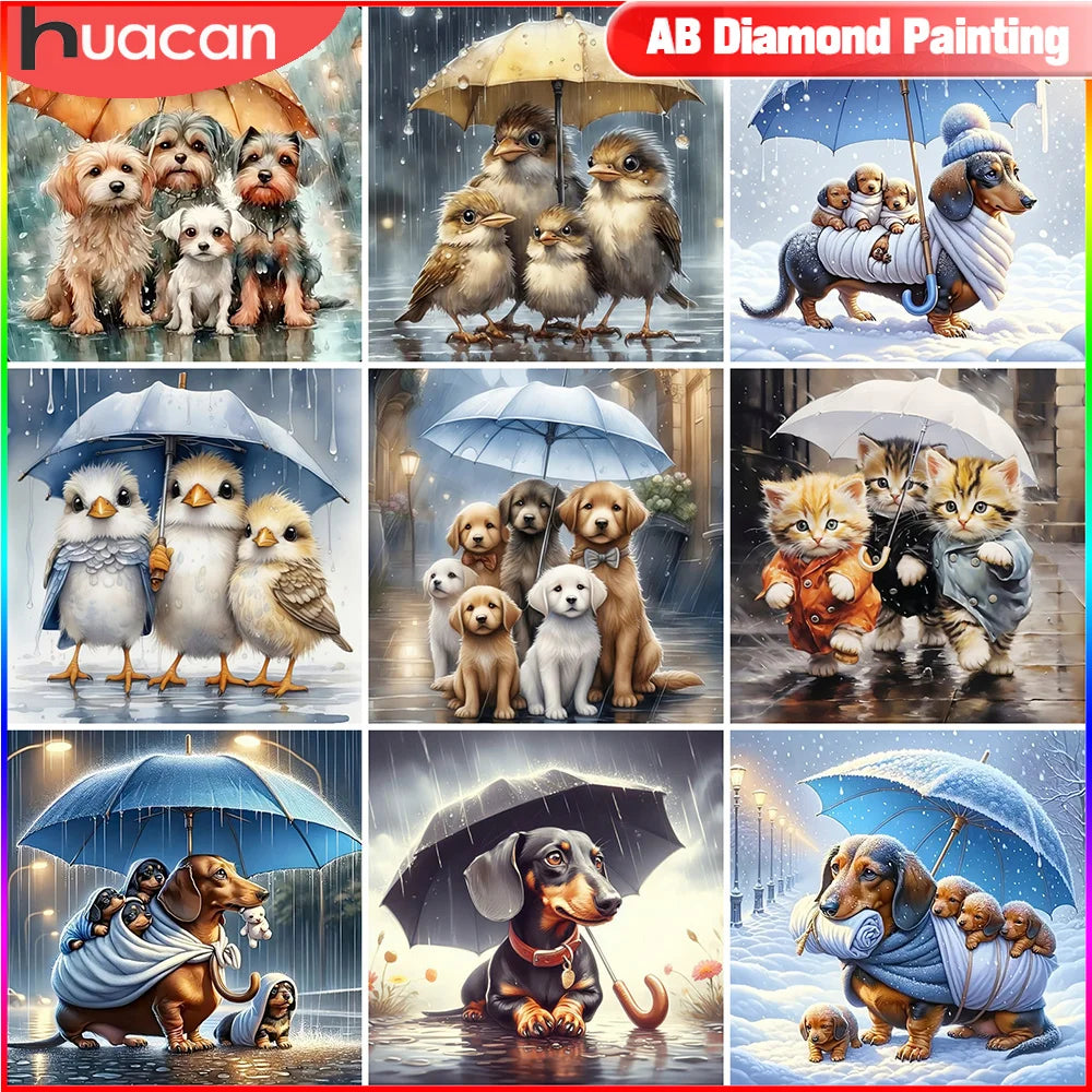 HUACAN Diamond Mosaic Dog Full Square Round Painting Animal Embroidery Bird Cat New Arrival Creative Hobbies House Decor HUACAN Diamond Mosaic Dog Full Square Round Painting Animal Embroidery Bird Cat New Arrival Creative Hobbies House Decor